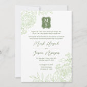 バイリンガルベトナムランカルス結婚式招待状 招待状 (正面)