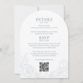 バイリンガルベトナム語 牡丹 ダスティーブルー アーチ 招待状 (裏面)