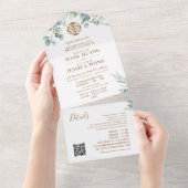 バイリンガル中国のユーカリ伝統的 オールインワン招待状 (貼ってはがせる)