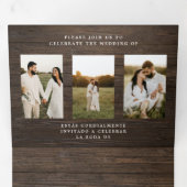 バイリンガル結婚式招待状素朴 – 写真 三つ折り招待状 (内部最初)