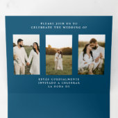 バイリンガル結婚式招待状 – ひまわりの写真  三つ折り招待状 (内部最初)