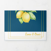 バイリンガル結婚式招待状 – レモンオールインワン 三つ折り招待状 (カバー)