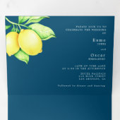 バイリンガル結婚式招待状 – レモンオールインワン 三つ折り招待状 (内部最初)