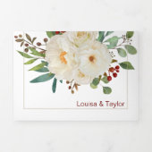 バイリンガル結婚式招待状 – 全ての牡丹を一つに 三つ折り招待状 (カバー)