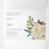 バイリンガル結婚式招待状 – 全ての牡丹を一つに 三つ折り招待状 (内部中)