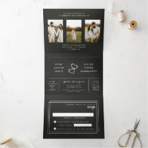 バイリンガル結婚式招待状- Chalkboardの写真