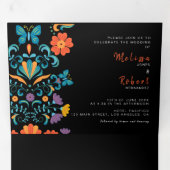 バイリンガル結婚式招待状- Fiesta All in One 三つ折り招待状 (内部最初)