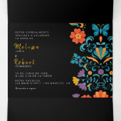 バイリンガル結婚式招待状- Fiesta All in One 三つ折り招待状 (内部中)