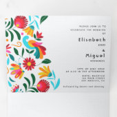 バイリンガル結婚式招待状- Flora All in One 三つ折り招待状 (内部最初)