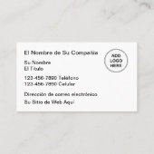 バイリンガル英スペインの語ロゴ名刺 名刺 (裏面)
