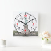 バイリンガル英語日本の/自由の女神 スクエア壁時計 (ホーム)