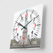 バイリンガル英語日本の/自由の女神 スクエア壁時計 (傾斜)