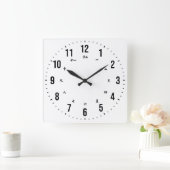 バイリンガル英語/時日本の計 スクエア壁時計 (ホーム)