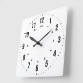 バイリンガル英語/時日本の計 スクエア壁時計 (傾斜)