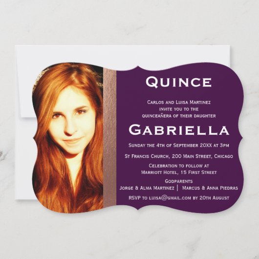 バイリンガル2面キンセアニェラフォト招待状 招待状 (正面)