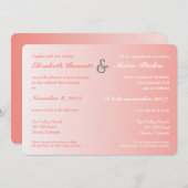 バイリンガル コーラル オンブレ 結婚式招待状 招待状 (正面/裏面)