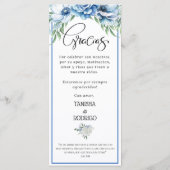 バイリンガル サンキュー メニュー ウェディング / 英語 - スペイン語 メニュー (裏面)