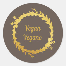 バイリンガル ブラウン ゴールデン ヴィーガン (Vegano) クリスマス ラウンドシール