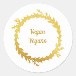 バイリンガル ホワイト ゴールデン ヴィーガン（Vegano） クリスマス ラウンドシール