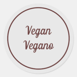 バイリンガル ライトグレー ヴィーガン(Vegano) シンプル ラウンドシール