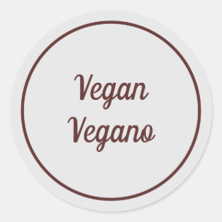 バイリンガル ライトグレー ヴィーガン（Vegano） シンプル ラウンドシール