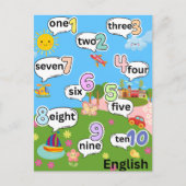 バイリンガル(1～10スペインの) ポストカード (正面)