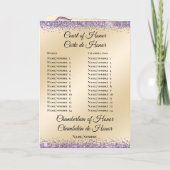 バイリンガルQuinceaneraイベント順 プログラム (裏面)