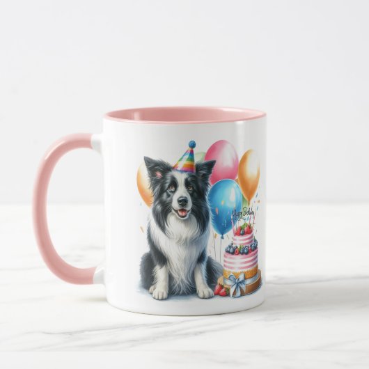 バイリンガー・ボーダー・コリー犬好きマグカップ マグカップ (左)
