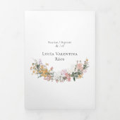 バイリンスペインのガル英語バプテスマ 三つ折り招待状 (カバー)