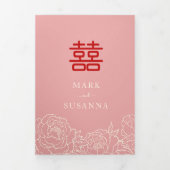 バイリン中国のグエレガントの3倍の結婚式招待 三つ折りプログラム (カバー)