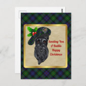 バイリークランバッジ&タータンチェッククリスマス ポストカード (正面/裏面)