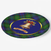 バイリータータンチェックパーソナライズされたクリスマス ペーパープレート (アングル)