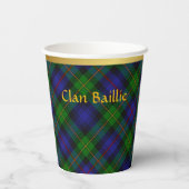 バイリーパーソナライズされたタータンチェッククリスマス 紙コップ (裏面)
