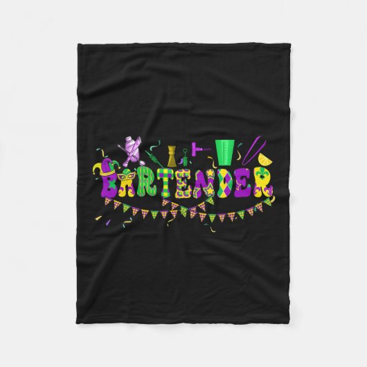 バイルテンダーマーディグラカラフルスコスチュームパレードPro フリースブランケット (正面)