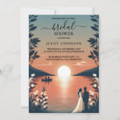 バイレイクサイドマウンテンおもしろい自然レイクブライダルシャワー 招待状 (正面)