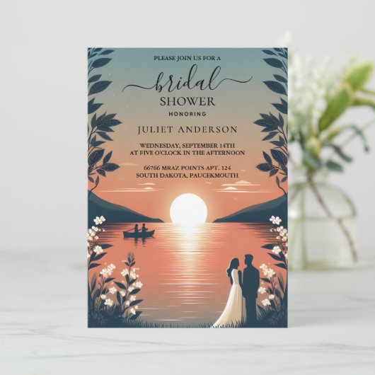 バイレイクサイドマウンテンおもしろい自然レイクブライダルシャワー 招待状 (スタンド正面)