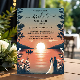 バイレイクサイドマウンテンおもしろい自然レイクブライダルシャワー 招待状