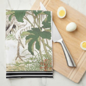 バイレイジャパンクレーンバード牡丹フラワーキッチンタオル キッチンタオル (四つ折り)