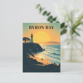 バイロンベイオーストラリアレトロトラベルライトハウス ポストカード (スタンド正面)