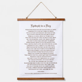 バイロン卿の犬詩の墓誌 吊り下げ型タペストリー