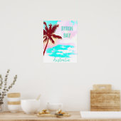 バイロン湾オーストラリアのヒップスターパームヴィンテージ旅行 ポスター (キッチン)