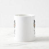 バイワーテリアかわいい漫画の犬と名前 コーヒーマグカップ (中央)