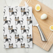 バイワーテリアかわいい漫画の犬のパターン キッチンタオル (四つ折り)