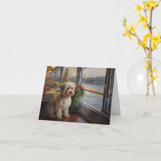 バイワーテリアのクリスマスクルーズ：ポーソムホリデー カード (黄色い花)