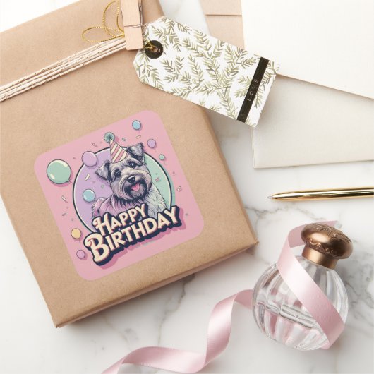 バイワーテリアカラフルドッグ スクエアシール (ギフト)