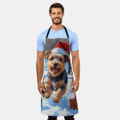 バイワーテリアクリスマスフェスティバルスノーシーン エプロン (着用した状態)