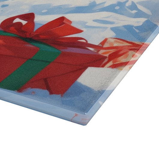 バイワーテリアクリスマスフェスティバルスノーシーン カッティングボード (角)