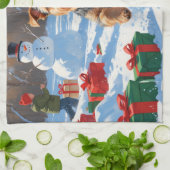 バイワーテリアクリスマスフェスティバルスノーシーン キッチンタオル (折り畳み)