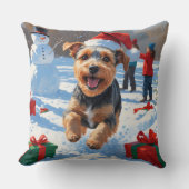 バイワーテリアクリスマスフェスティバルスノーシーン クッション (正面)