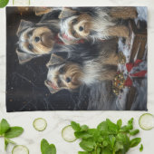 バイワーテリアスノウィースリークリスマスデコール キッチンタオル (折り畳み)